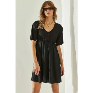 Rochie mini HiCCUP - decolteu in V - negru - jerseu imagine