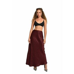 Fusta maxi - Satin - Visiniu imagine