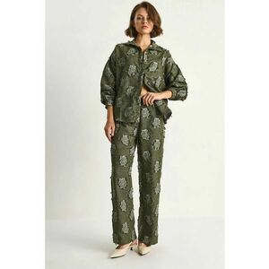 Compleu dama HiCCUP - Pantaloni Largi - Verde - Textil imagine