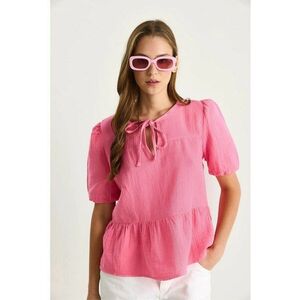 Bluza dama - HiCCUP - guler rotund - funda - roz textil - Roz imagine
