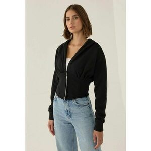 Hanorac Crop Corset - negru - Negru imagine