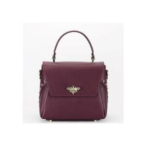 Geanta din piele naturala cu accesoriu tip albina B-1505A 123 - Visiniu - 18x23x10 imagine