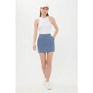 Fusta mini dama bumbac - albastru imagine