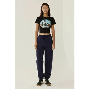 Pantaloni sport dama - basic - bumbac-poliester - Albastru marin - S - Albastru imagine