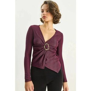 Bluza dama - HiCCUP - LUCCI - piept dublu - detaliu accesoriu - mov imagine