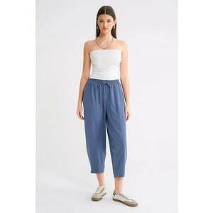 Pantaloni dama Mixray Cigarette Fit - albastru - textil imagine