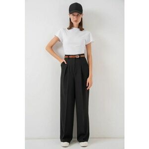 Pantaloni dama HiCCUP Palazzo plisati - Negru imagine