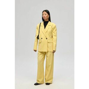 Pantaloni dama - MAI STUDIOS Solvei - cu curea - galben chihlimbar - textil - imagine