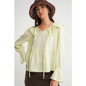 Bluze dama - HiCCUP - Bluza guler sal - galben chihlimbar - textil imagine