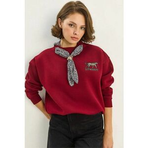Hanorac dama cu imprimeu leopard - Rosu imagine