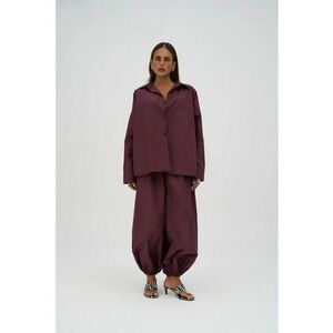 Pantaloni dama - Velora - rosu burgundi - textil imagine