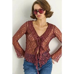 Bluza dama - HiCCUP - dantela - mov - jerseu imagine