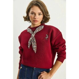Bluza pentru dama HiCCUP - cu guler rotund - textil - rosu imagine