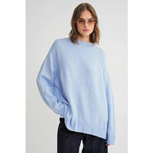 Pulover dama supradimensionat - albastru gheata - tricot - imagine