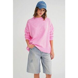 Pulover dama supradimensionat - roz pudrat - tricot - imagine