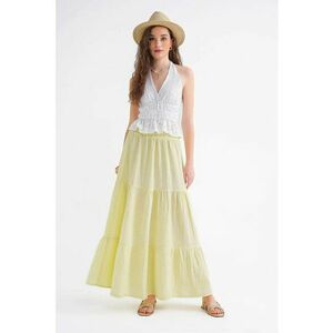 Fusta Maxi bumbac - galben chihlimbar imagine