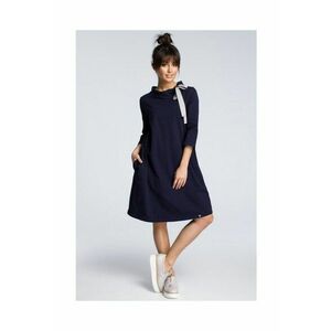 Rochie de dama - Tip Oversize - Bumbac - Elastan - Negru - Albastru imagine
