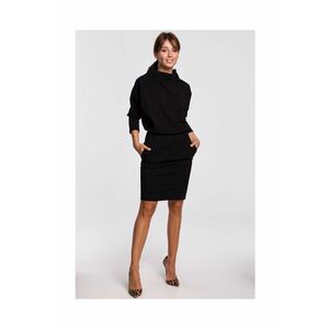 Rochie mulata cu maneci kimono - Negru imagine