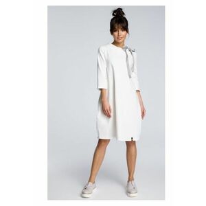 Rochie de dama - Tip Oversize - Bumbac - Elastan - Negru - Ecru imagine