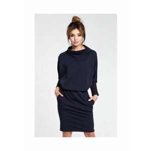 Rochie - Bumbac/Elastan - Bej - - Albastru imagine