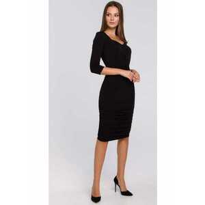Rochie cu pliuri2 - Negru imagine