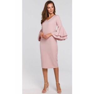 Rochie cu volane la maneci - Roz imagine