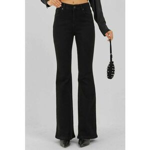 Blugi dama - evazati cu talie inalta - negru - denim imagine