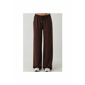 Pantaloni de trening - picior larg - talie inalta - maro castaniu - textil imagine