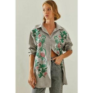 Camasa dama - supradimensionata - gri - textil imagine
