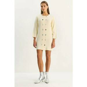 Rochie mini - tricotata - Crema naturala - imagine