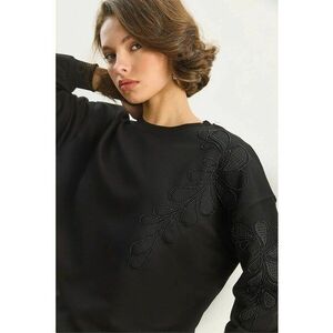 Bluza dama - HiCCUP - brodat la gat - negru - textil imagine