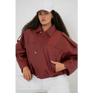 Jacheta dama - HiCCUP - Supradimensionata - Caramiziu - Textil imagine