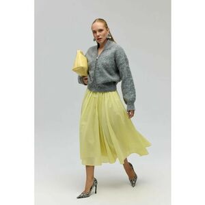 Fusta Fusta plisata Amaya - Galben chihlimbar - textil imagine