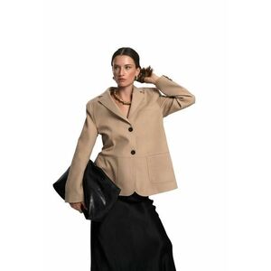 Sacou dama - Orsina - piele intoarsa - bej natural imagine