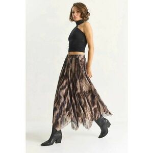 Fusta Fusta Midi Asimetrica cu Talie Inalta - Multicolor - Textil imagine