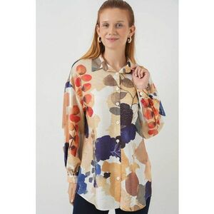 Camasa dama - HiCCUP - supradimensionata - imprimeu floral - bleumarin - bumbac imagine