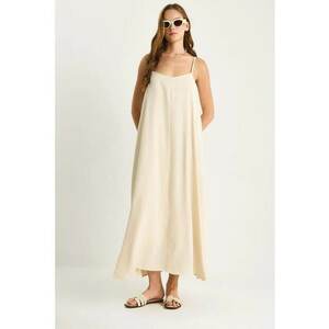 Rochie maxi fara bretele - HiCCUP - textil - bej - Bej Natural imagine