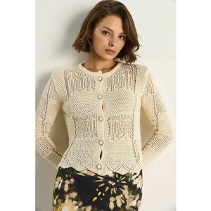 Cardigan - tricot subtire - ivory natural - femei - imagine
