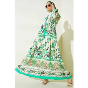 Rochie Maxi - HiCCUP - decolteu in V - verde - textil imagine