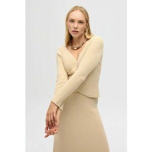 Costum dama - Set top-fusta Fluff Tie Up - Bej Natural - Tricot - imagine