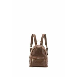 Rucsac de piele cu buzunar frontal - Maro taupe imagine