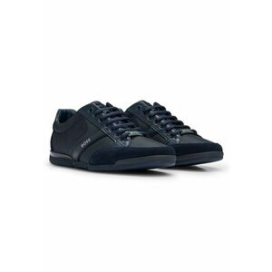 Pantofi sport low-cut cu garnituri din piele intoarsa - Albastru ultramarin imagine