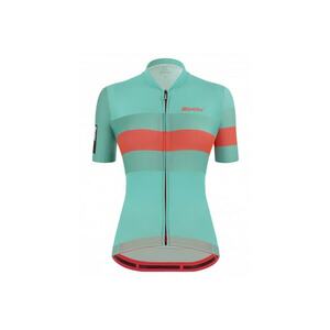 Tricou ciclism dama Sleek Bengal Turcoaz/Portocaliu - Turcoaz imagine