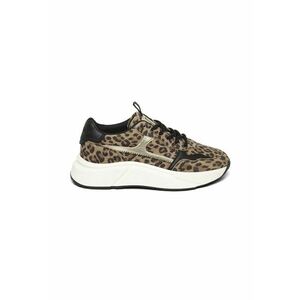 Pantofi sport wedge de piele ecologica - Negru/Maro deschis imagine