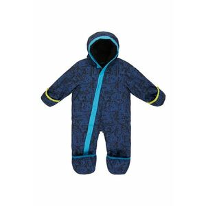 Salopeta cu model si inchidere velcro - Negru/Albastru imagine