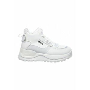 Ghete wedge de piele ecologica - Alb imagine