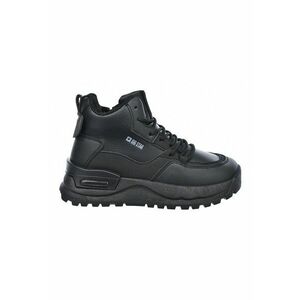 Ghete wedge de piele ecologica - Negru stins imagine