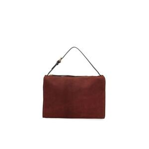 Geanta din piele intoarsa cu bareta de umar Cielia - Visiniu imagine