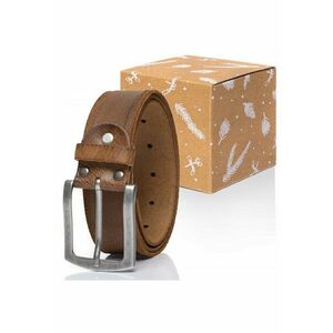 Curea barbateasca clasic - piele naturala - maro - 85cm imagine