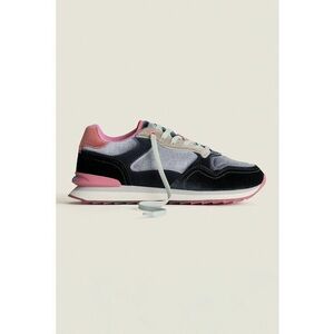 Pantofi sport din material textil cu garnituri de catifea - Gri/Negru stins/Roz prafuit imagine